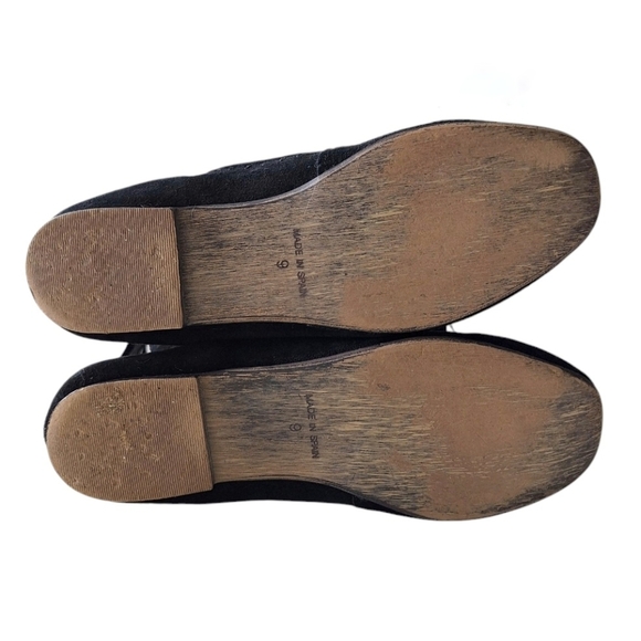 STEVE MADDEN Black Suede Fringe Moccasin Boots Boho 9 Spain - Picture 6 of 10